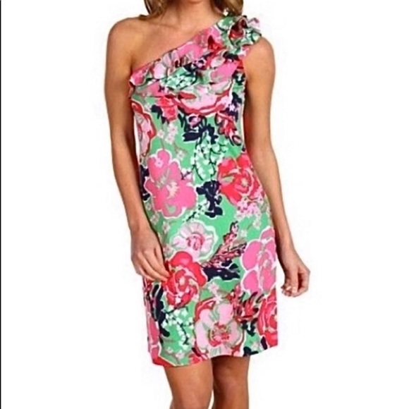 Lilly Pulitzer Whinnie Emerald Floral Dress. - Picture 1 of 4
